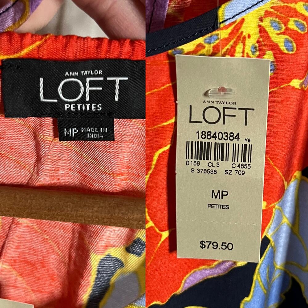 Ann Taylor Loft Women's Multicolor Floral Full Bloom Romper Size Medium Petite - Picture 13 of 15